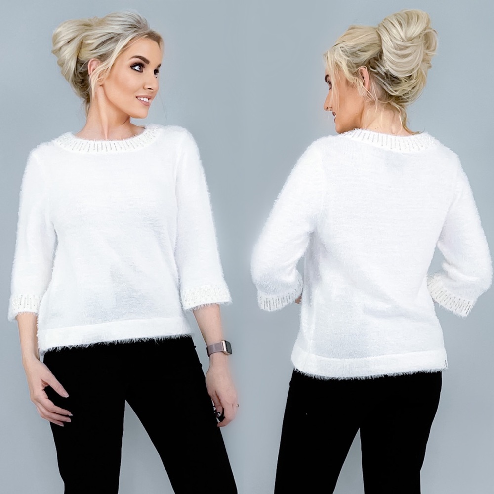 Fuzzy Sweater with Beading - Picture 1 of 14